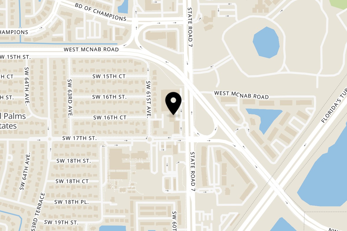 Map showing the location of Flavors of Cabimas on 1651 S State Rd 7 in North Lauderdale